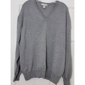 Cumran 100% Merino Wool V-neck Mens Sweater Made In Italy XXL